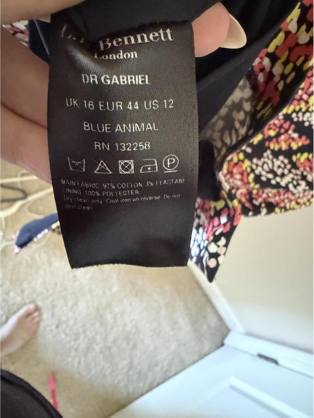 L.K. Bennett DR Gabriel Blue Animal Flattering Hour Glass Classy Wedding Guest - Picture 7 of 8